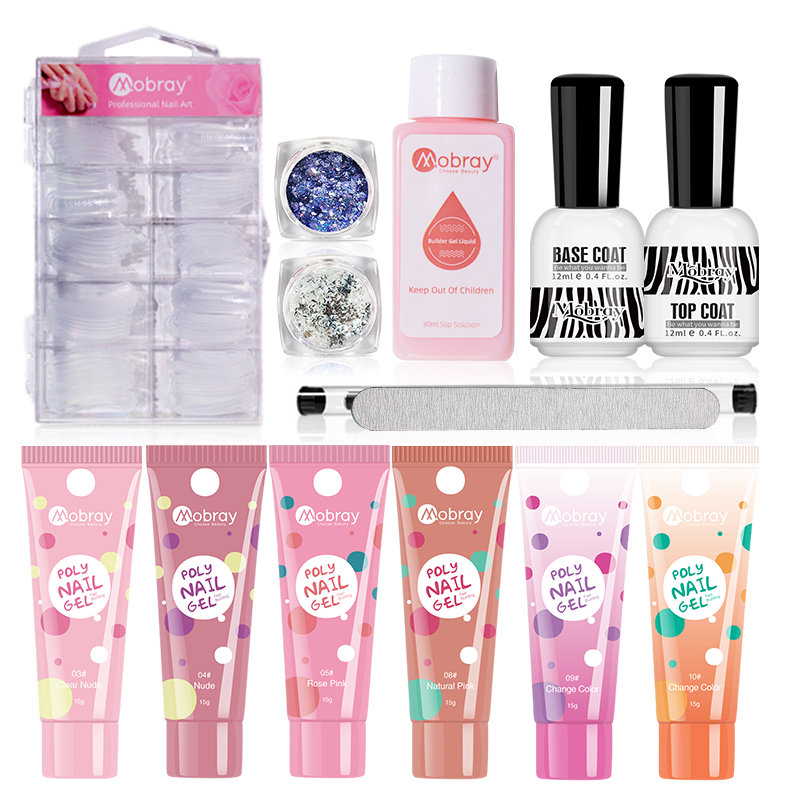 Mobray OEM ODM Poly Gel Kits Builder Gel with Slip Solution Nail Art Поставщик