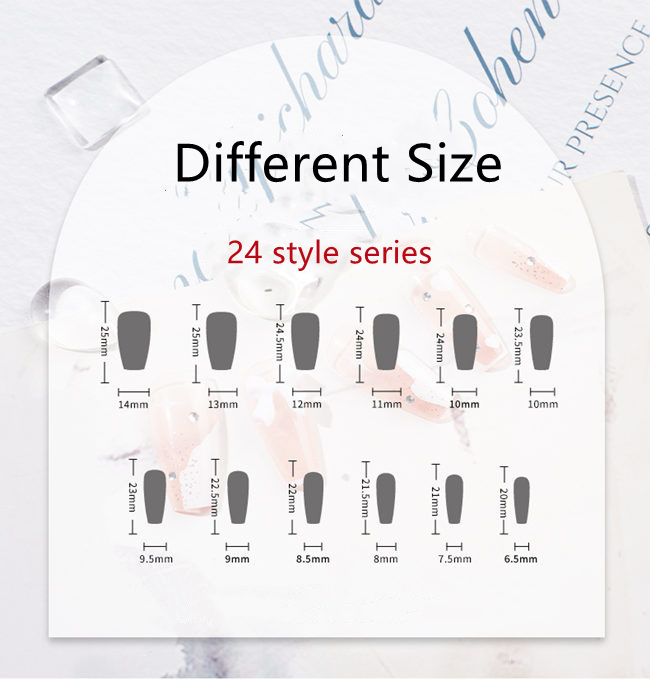 Нажмите на размер гелевых ногтей