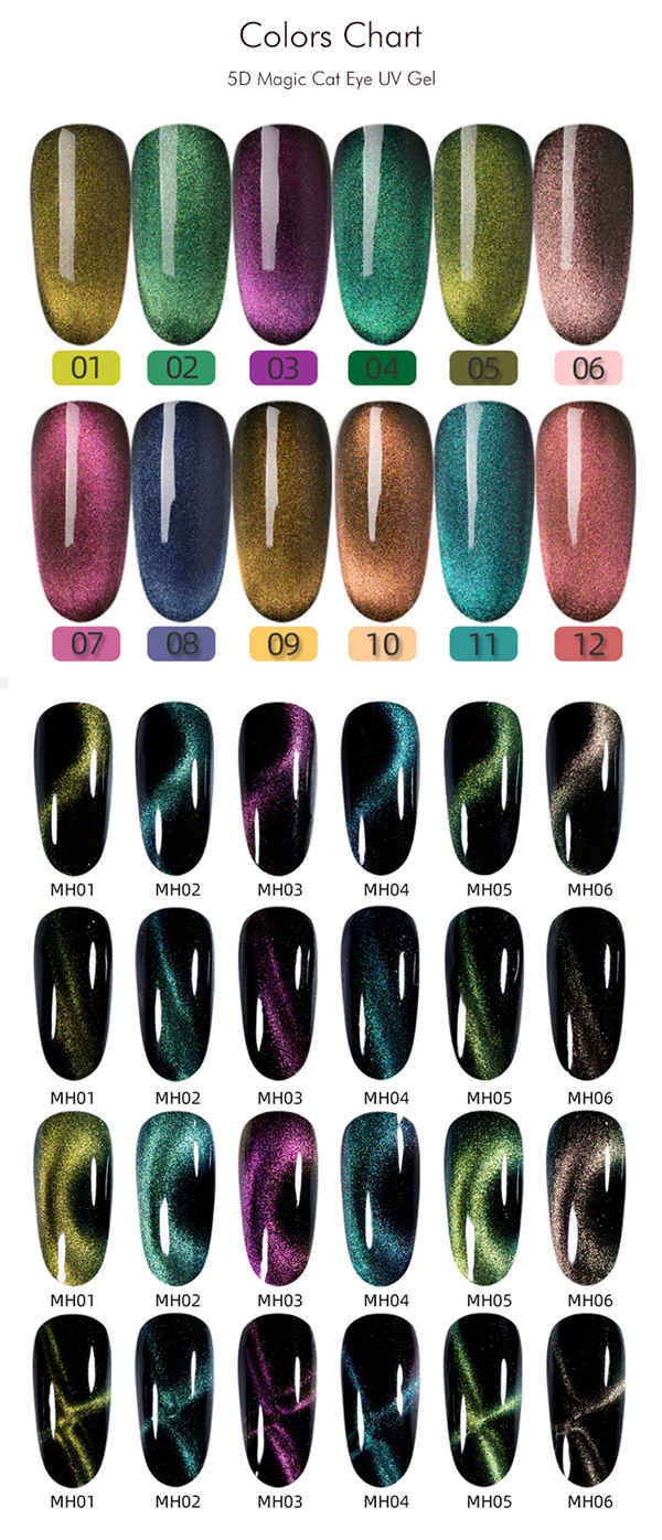 Cat Eyes Gel Gel Color Chart